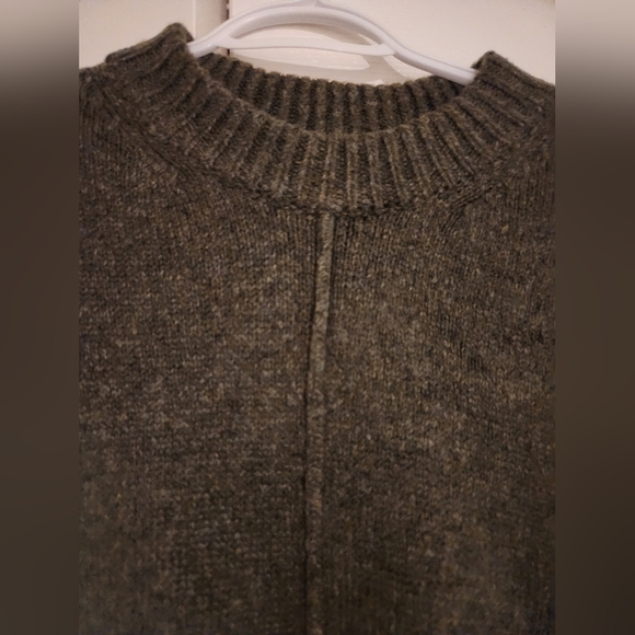 ASOS Design Front Seam Knit Midaxi Dress, Khaki, Size S Petite - Picture 4 of 9